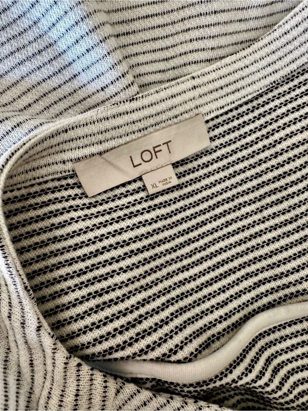 LOFT navy & white stripe French terry popover dress XL - Picture 8 of 11